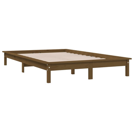 vidaXL Bed Frame Honey Brown 137x187 cm Solid Wood Pine Double Size