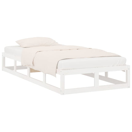 vidaXL Bed Frame White 92x187 cm Single Bed Size Solid Wood
