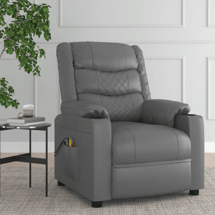 vidaXL Stand up Massage Chair Grey Faux Leather
