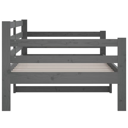 Day Bed Grey 92x187 cm Single Bed Size Solid Wood Pine