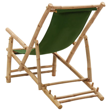 Deck Chair Bamboo and Canvas Green