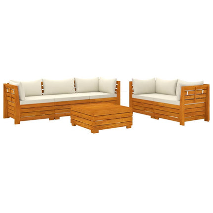vidaXL 6 Piece Garden Lounge Set with Cushions Solid Wood Acacia