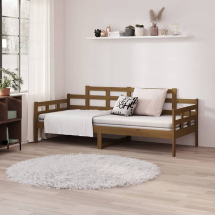 vidaXL Day Bed Honey Brown Solid Wood Pine 92x187 cm Single Bed Size