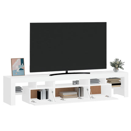 vidaXL TV Cabinet with LED Lights White 200x36.5x40 cm