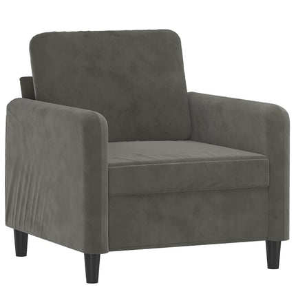 vidaXL Sofa Chair with Footstool Dark Grey 60 cm Velvet
