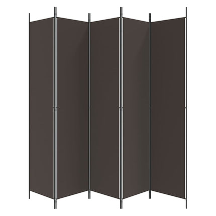 vidaXL 5-Panel Room Divider Brown 250x220 cm Fabric
