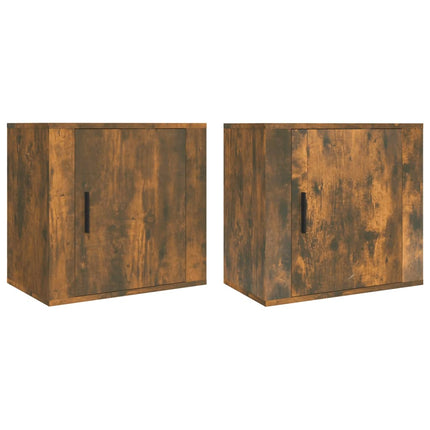 Wall-mounted Bedside Cabinets 2 pcs Smoked Oak 50x30x47 cm