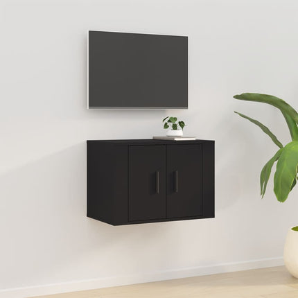 vidaXL Wall Mounted TV Cabinet Black 57x34.5x40 cm