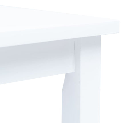 vidaXL Dining Table White 114x71x75 cm Solid Rubber Wood