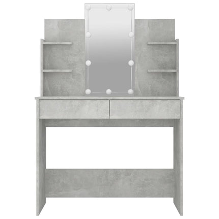vidaXL Dressing Table with LED Concrete Grey 96x40x142 cm