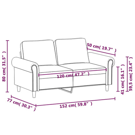 vidaXL 2-Seater Sofa Dark Grey 120 cm Velvet