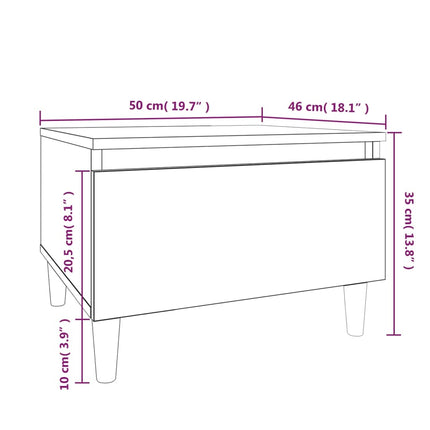 vidaXL Side Table Concrete Grey 50x46x35 cm Engineered Wood