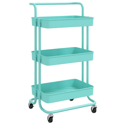 vidaXL 3-Tier Kitchen Trolley Turquoise 42x25x83.5 cm Iron and ABS