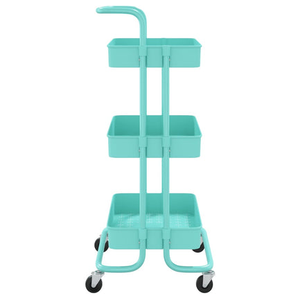 vidaXL 3-Tier Kitchen Trolley Turquoise 42x25x83.5 cm Iron and ABS