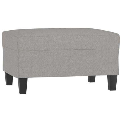 3-Seater Sofa with Footstool Light Grey 210 cm Fabric