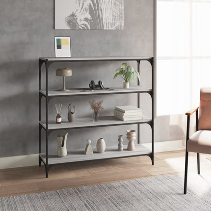 Book Cabinet Grey Sonoma 100x33x100 cm Engineered Wood and Steel
