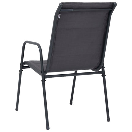 Stackable Garden Chairs 2 pcs Steel and Textilene Anthracite