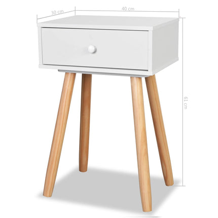 vidaXL Bedside Tables 2 pcs Solid Pinewood 40x30x61 cm White