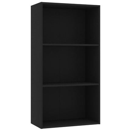 vidaXL 3-Tier Book Cabinet Black 60x30x114 cm Chipboard