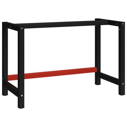 vidaXL Work Bench Frame Metal 120x57x79 cm Black and Red
