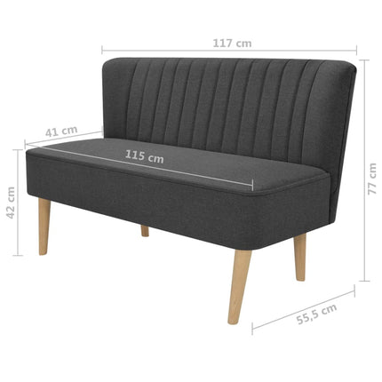vidaXL Sofa Fabric 117x55.5x77 cm Dark Grey
