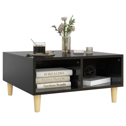Coffee Table High Gloss Black 60x60x30 cm Engineered Wood