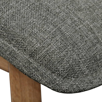 vidaXL Dining Chairs 2 pcs Light Grey Fabric and Solid Oak Wood
