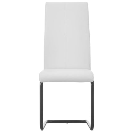 Cantilever Dining Chairs 4 pcs White Faux Leather