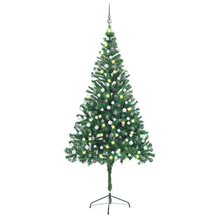 vidaXL Artificial Christmas Tree with LEDs&Ball Set 210cm 910 Branches