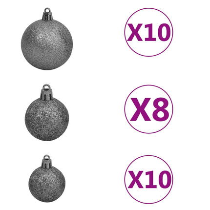 vidaXL Artificial Christmas Tree with LEDs&Ball Set 210cm 910 Branches