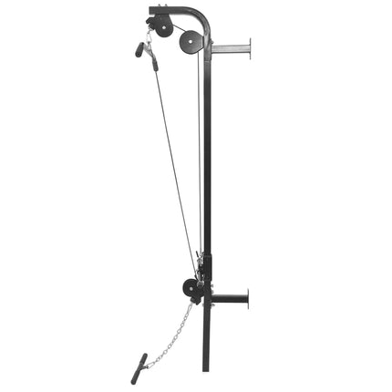 vidaXL Wall-mounted Power Tower with Barbell and Dumbbell Set 30.5 kg
