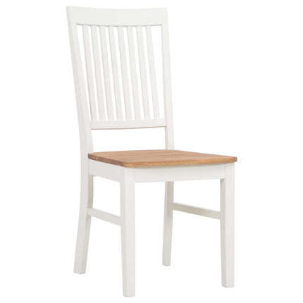 Dining Chairs 6 pcs White Solid Oak Wood