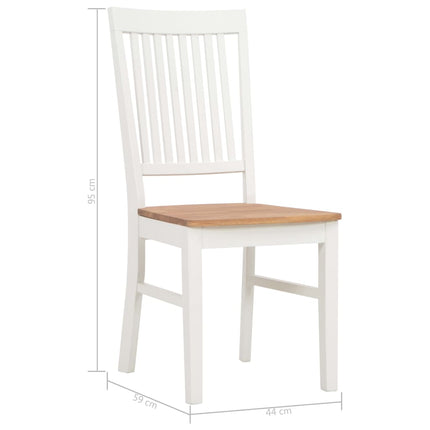 Dining Chairs 6 pcs White Solid Oak Wood