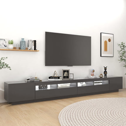 vidaXL TV Cabinet with LED Lights Grey 300x35x40 cm