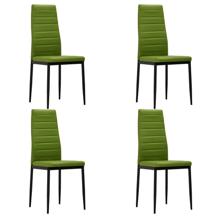 vidaXL 5 Piece Dining Set Faux Leather Lime Green