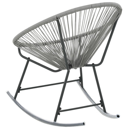 vidaXL Outdoor Rocking Moon Chair Grey Poly Rattan