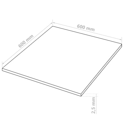 vidaXL 10 pcs MDF Sheets Square 60x60 cm 2.5 mm