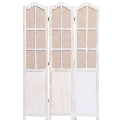vidaXL 3-Panel Room Divider White 105x165 cm Fabric