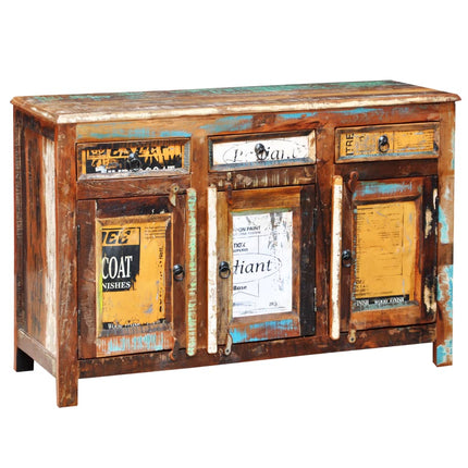 Reclaimed Cupboard Solid Wood Vintage with 3 Drawers 3 Doors