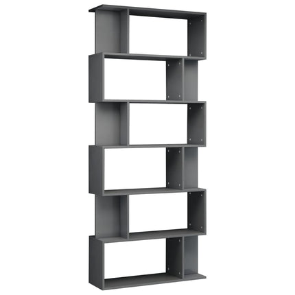 Book Cabinet/Room Divider High Gloss Grey 80x24x192 cm