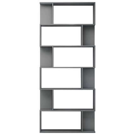 Book Cabinet/Room Divider High Gloss Grey 80x24x192 cm