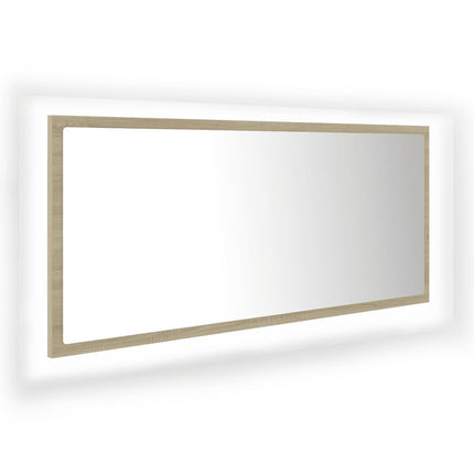 LED Bathroom Mirror Sonoma Oak 100x8.5x37 cm Acrylic