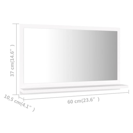 vidaXL Bathroom Mirror White 60cm Chipboard