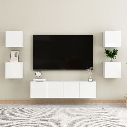 vidaXL Bedside Cabinets 2 pcs High Gloss White 30.5x30x30 cm Chipboard