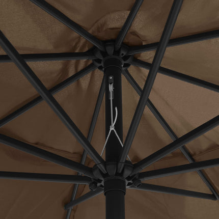 vidaXL Outdoor Parasol with Metal Pole 400 cm Taupe