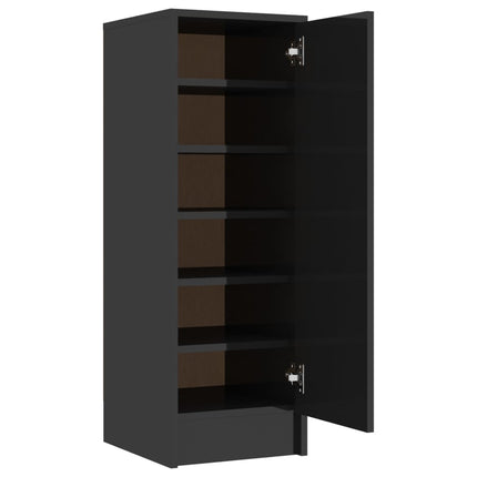 vidaXL Shoe Cabinet High Gloss Black 32x35x92 cm Chipboard