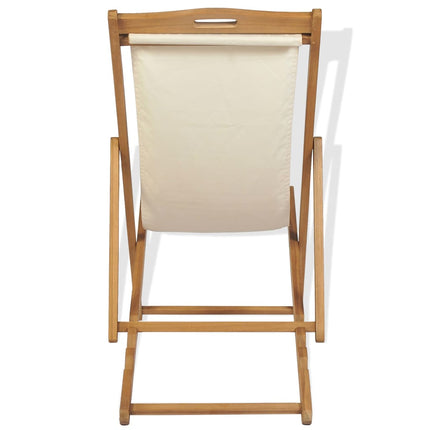 vidaXL Deck Chair Teak 56x105x96 cm Cream