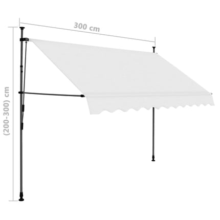vidaXL Manual Retractable Awning with LED 300 cm Cream