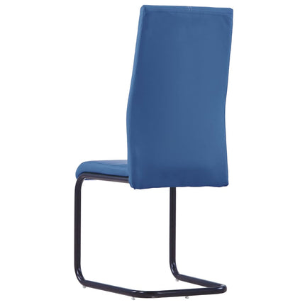 vidaXL Cantilever Dining Chairs 6 pcs Blue Faux Leather