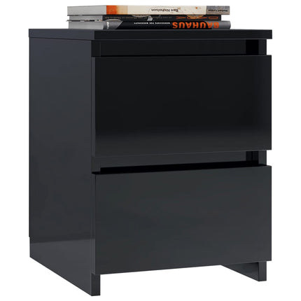 vidaXL Bedside Cabinet High Gloss Black 30x30x40 cm Chipboard